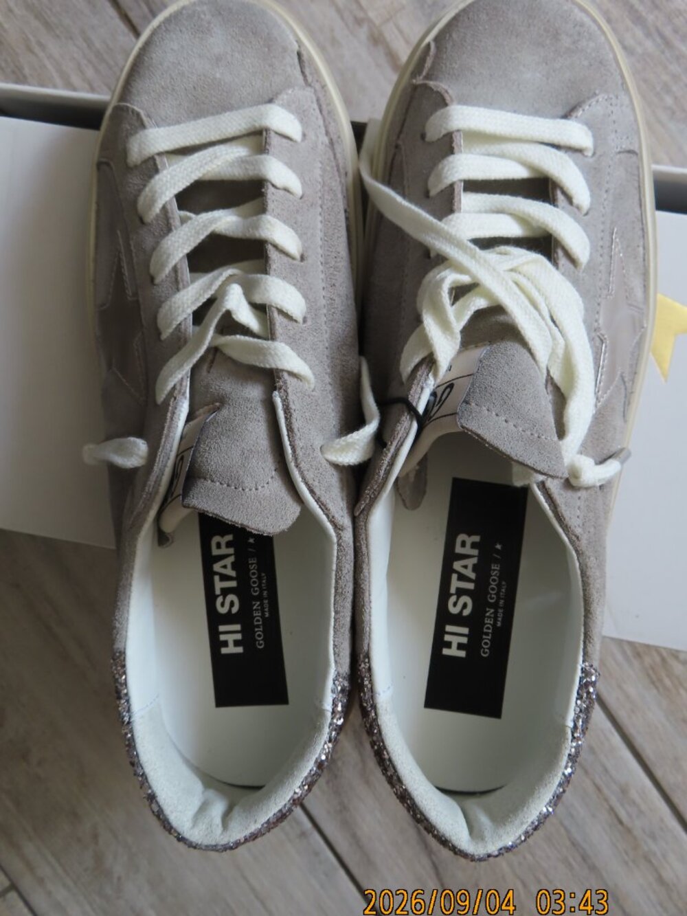 Women’s Hi Star sneakers Grey Suede-laminated Star & Glitter Size 40 - Picture 15 of 15